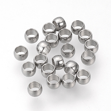 Honeyhandy 304 Stainless Steel Spacer Beads, Rondelle, Stainless Steel Color, 3x2mm, Hole: 1.8mm