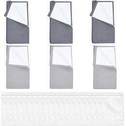 GORGECRAFT 6 Pack Microfiber Jewelry Cleaning Cloth Set Reusable Sterling Silver Cleaner Polishing Towel 4-Layers Silver Polishing Cloth with 20Pcs Plastic Zip Lock Bags for Gold Platinum Diamond Coin