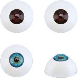 PandaHall Elite 4pcs Acrylic Eyes, 1.25 Inch / 32mm Halloween Eyeballs Realistic Human Eyes Large Hollow Eyeballs Bear Eyes for Halloween Party Decor Art Sculptures Props Puppets Jewelry Making