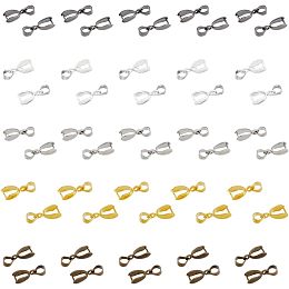 80Pcs 5 Colors Alloy Ice Pick Pinch Bails Mixed Metal Melon Seed Buckle Pendant Clasp Connectors Bails for Necklace Charm Jewelry Connector for Jewelry DIY Craft Making