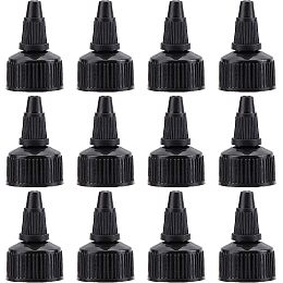 OLYCRAFT 50Pcs 28/410 Plastic Squeeze Bottle Cap Replacement Black Plastic Bottle Squeeze Heads Dispensing Caps for Condiment Bottle Dispensing Bottle Salad Bottle Hair Dye Essential Oils