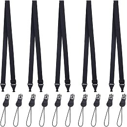 OLYCRAFT 5pcs iPad Nylon Straps Black Adjustable Shoulder Strap with PU Imitation Leather and Plastic Finding for Laptop iPad Case Camera Duffle Bag Briefcase 37.8x60.6 Inch