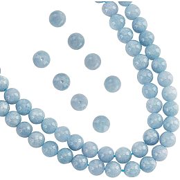 NBEADS About 90 Pcs Natural Chalcedony Beads, 8mm Natural Stone Beads Imitation Aquamarine Gemstone Bead Charms Loose Spacer Beads for Bracelet Necklace Jewelry Making