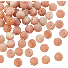 OLYCRAFT 49 Pcs Round Natural Sunstone Beads 8mm Round Smooth Gemstone Beads Crystal Energy Loose Beads for Jewelry Bracelet Necklace Earring Making DIY Craft