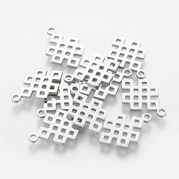 Honeyhandy 201 Stainless Steel Pendants, Knot, Stainless Steel Color, 17.4x11.5x1mm, Hole: 1.5mm