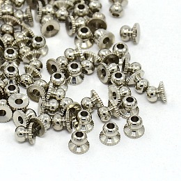 Honeyhandy End Findings, Platinum, 4mm , hole: about 1mm