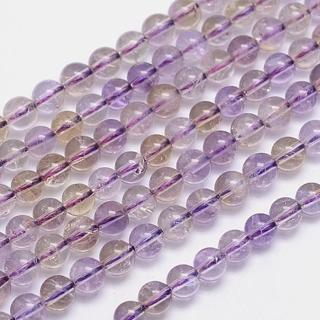 ARRICRAFT Natural Ametrine Beads Strands, Round, 6mm, Hole: 1mm, about 66pcs/strand, 15.5 inches