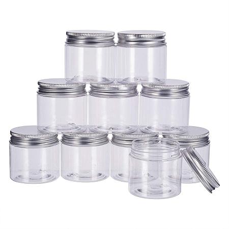 BENECREAT 20 Pack 1 Oz(30ml) Plastic Round Jars Clear Jars Containers with Aluminum Screw Lids for Beauty Products, Household Items or Small Crafts
