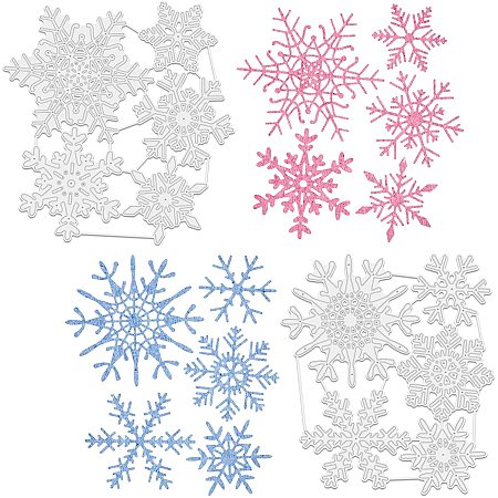 GLOBLELAND 2pcs Metal Snowflake Cutting Dies Snow for DIY Scrapbooking Album Decorative Wedding Invitation Card Making