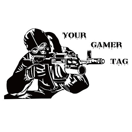 SUPERDANT Game Wall Sticker YOUR GAMER TAG Quote Vinyl Wall Art Interesting Quotes Self-adhesive Decal for Game Room Living Room Wall Door Decor Black 59x35 cm