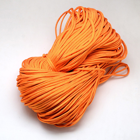 Honeyhandy 7 Inner Cores Polyester & Spandex Cord Ropes, Solid Color, for Rope Bracelets Making, Dark Orange, 4~5mm, about 109.36 yards(100m)/bundle, 420~500g/bundle