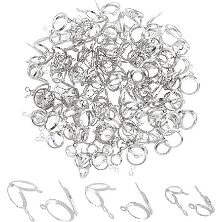 DICOSMETIC 300Pcs 3 Style Stainless Steel Pendant Flat Round Cabochon and Open Back Settings Charms for Jewelry Making Supplies kit Craft Accessories Bracelet Necklace Pendant Earring Keychain
