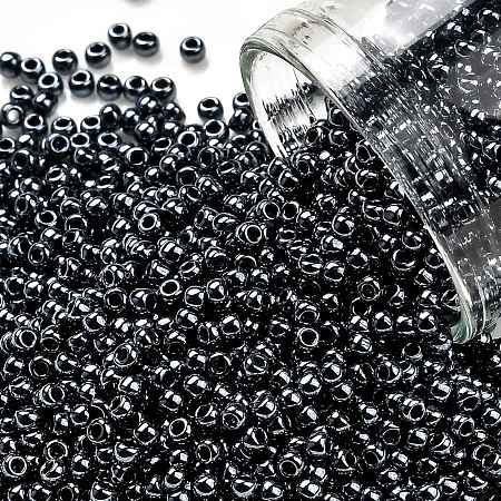 TOHO Round Seed Beads, Japanese Seed Beads, (81) Metallic Hematite, 11/0, 2.2mm, Hole: 0.8mm, about 1103pcs/10g