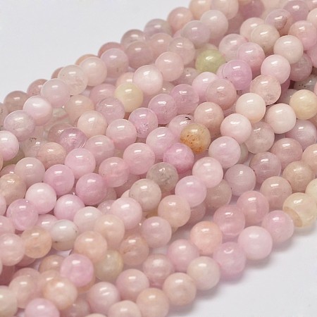 Arricraft Round Grade AB Natural Kunzite Beads Strands, Spodumene Beads, 5mm, Hole: 1mm, about 72pcs/strand, 15.5 inches