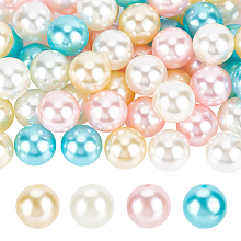 PandaHall Elite ABS Plastic Imitation Pearl Beads, Round, Dark Turquoise, 20mm, Hole: 2mm, 60pcs/set, 1 set/box