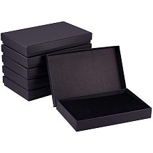 BENECREAT 6 Pack Black Necklace Ring Gift Box 20x13x3cm Rectangle Cardboard Jewellery Boxes Kraft Paper Box with Sponge for Necklace, Earring, Stud