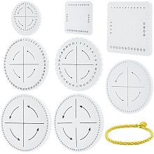 PandaHall Elite 8 Style Kumihimo Braiding Board, Foam Bracelet Braided Beading Cord Round Square Weaving Loom Disk for DIY Bracelet Jewelry Making Thread Wire Crafts Projects