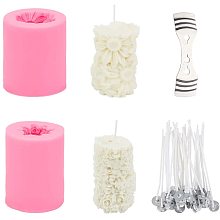 PandaHall Elite 2 Pack 3D Flower Candle Molds Sunflower Rose Flower Silicone Molds with Wicks for DIY Homemade Beeswax Candles, Bath Bomb, Mini Soap, Lotion Bar, Chocolate, Jello, Crayon, Wax