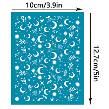 OLYCRAFT 4x5 Inch Silk Screen Stencils for Polymer Clay Fantasy Moon Sun Silk Screen Printing Stencils Reusable Clay Stencil Transfer for Polymer Clay Earring Hairpin Jewelry Making