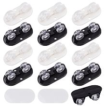 GORGECRAFT 16Pcs Self Adhesive Castor Wheels 360 Degree Swivel Black White Mini Casters Pulley Replacement Accessories for Storage Container Small Furniture Drawer Cabinet Trash Can Box Moving