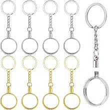 NBEADS 8 Pcs 2 Colors Coin Holder Keychain, Alloy Pendant Keychain with Key Ring Platinum and Golden Keyring Accessories for DIY Jewelry Crafts Key Chain Making Hanging Decorations