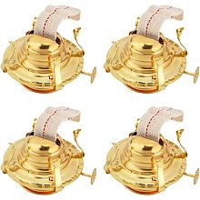 CHGCRAFT 4Sets Oil Lamp Burner Brass Plated Oil Lamp Replacement with Cotton Wicks for Replacement Fiberglass Torch Wicks Windproof Oil Lamp Accessories, Golden