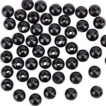 OLYCRAFT 50Pcs 6mm Natural Black Onyx Beads 2mm Big Hole Round Black Onyx Beads Dyed Agate Gemstone Round Loose Gemstone Beads Energy Stone for Bracelet Necklace Earring Jewelry Making DIY Crafts