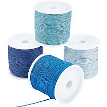 PandaHall Elite Blue Nylon Beading Cord 0.8mm Braided Nylon String Chinese Knotting Cord Kumihimo Macrame Thread for Friendship Bracelets Beach Surfer Crafting Christmas Tree Ornament, 196 Yard Totally