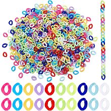 PandaHall Elite 1000pc Acrylic Linking Rings 10 Rainbow Color Quick Link Connectors 13.5x10mm Small C-Clips Twist Curb Chain Connectors for Earring Necklace Making Eyeglass Purse Home Decoration