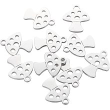 DICOSMETIC 10Pcs Stainless Steel Mushroom Charms Plant Charms Fungus Pendant Lovely Food Vegetable Pendants for Bracelet Necklace Earrings Making