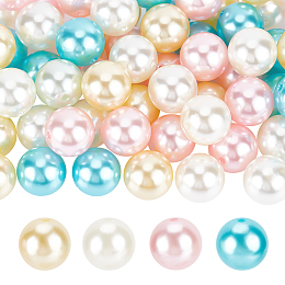 PandaHall Elite ABS Plastic Imitation Pearl Beads, Round, Dark Turquoise, 20mm, Hole: 2mm, 60pcs/set, 1 set/box