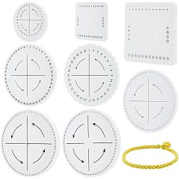 PandaHall Elite 8 Style Kumihimo Braiding Board, Foam Bracelet Braided Beading Cord Round Square Weaving Loom Disk for DIY Bracelet Jewelry Making Thread Wire Crafts Projects