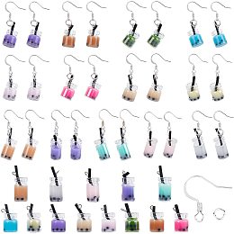 SUNNYCLUE 1 Box 86Pcs DIY 13 Pairs Bubble Tea Charms Bubble Tea Boba Charm Earring Making Starter Kit Mini Bottle Drink Fruit Juice Milk Tea Charms for Jewelry Making Kits Craft Supplies Beginner