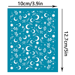 OLYCRAFT 4x5 Inch Silk Screen Stencils for Polymer Clay Fantasy Moon Sun Silk Screen Printing Stencils Reusable Clay Stencil Transfer for Polymer Clay Earring Hairpin Jewelry Making