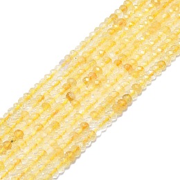 Natural Citrine Beads Strands, Faceted, Rondelle, 6x4mm, Hole: 1mm, about 85~90pcs/strand, 15.55 inch(39.5cm)