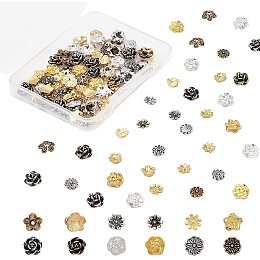 OLYCRAFT 120PCS Flower Epoxy Resin Material Filling Nail Art Decoration Charms 12 Styles Flower Alloy Cabochons 3D Mini Resin Fillers Accessories for DIY Jewelry Making