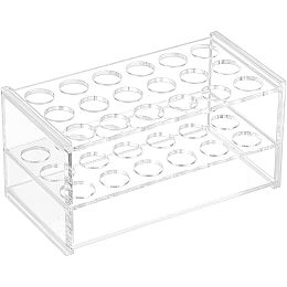 OLYCRAFT 18 Sockets Acrylic Clear Test Tube Rack Transparent Acrylic Test Holder Rack Centrifuge Tube Holder Labortory Display Stands Lab Supplies 16mm Diameter for Test Tubes Chemistry Laboratory