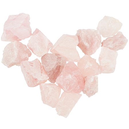 AHANDMAKER Natural Rose Quartz Beads, No Hole/Undrilled, Rough Raw Stone, Nuggets, 29~47.5x26.5~35x9~17.5mm, about 25pcs/500g