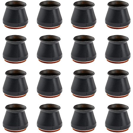 SUPERFINDINGS 40Pcs 1.38x1.3Inch Black Silicone Chair Leg Floor Protectors Furniture Silicone Protection Cover Furniture Leg Caps with Anti-Slip Felt Pads for Chair Leg