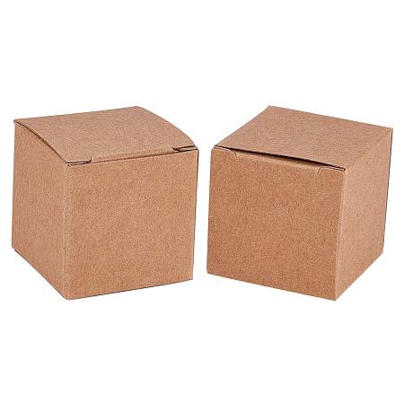 BENECREAT 50PCS Gift Boxes Brown Paper Boxes Party Favor Boxes 1.5 x 1.5 x 1.5 Inches with Lids for Gift Wrapping, Wedding Party Favors