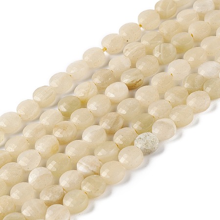 Arricraft Natural Topaz Jade Beads Strands, Faceted, Flat Round, 6x4mm, Hole: 1mm, about 64pcs/strand, 15.24''(38.7cm)