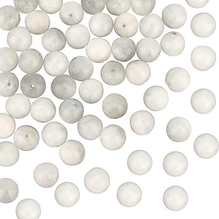 OLYCRAFT 46pcs 8mm Natural Stone Beads Natural Selenite Gemstone Round Loose Beads Stone Gemstone Round Loose Energy Healing Beads for Bracelet Necklace Jewelry Making DIY Craft