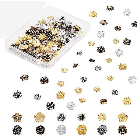 OLYCRAFT 120PCS Flower Epoxy Resin Material Filling Nail Art Decoration Charms 12 Styles Flower Alloy Cabochons 3D Mini Resin Fillers Accessories for DIY Jewelry Making