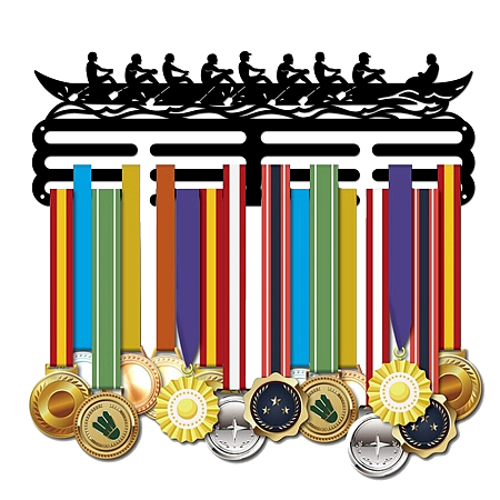 SUPERDANT Medal Holder Rowing Medals Display Hanger Black Iron Wall Mounted Hooks for Competition Medal Holder Display Wall Hanging 40x15cm