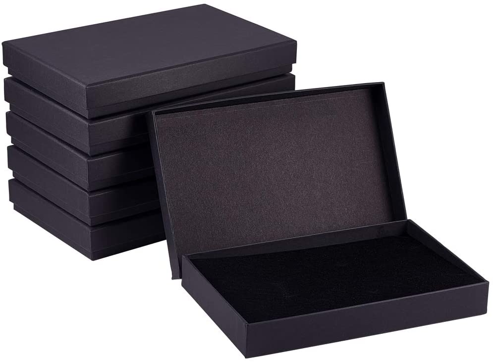 2PCS Jewelry Finding Gift Paper Boxes For Ring Earring Necklace Bracelet Box 