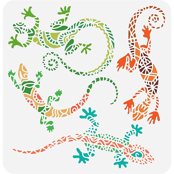 Fingerinspire Geckos Stencil 11.8x11.8 Inch Lizards Stencils Template 