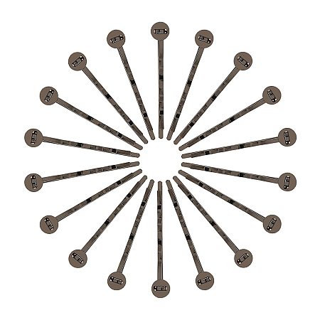 ARRICRAFT 150PCS Gunmetal Hair Pin Findings Iron Bobby Pins with 8mm Glue on Pads Hair Pins Findings for DIY Headdress Hair Accessories