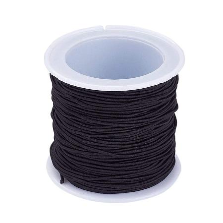 NBEADS A Roll of 21m Elastic Cord for Jewelry Making Bracelet Beading Thread, Black, 1mm