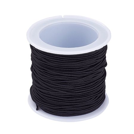 Honeyhandy Elastic Cord, Black, 1mm, about 22.96 yards(21m)/roll
