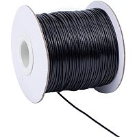 PandaHall Elite 88 Yards 3.17in/1mm Korean Waxed Polyester Cord Black Knotting Braiding Cord Beading Thread Cord Thread for Beading Jewellery Making